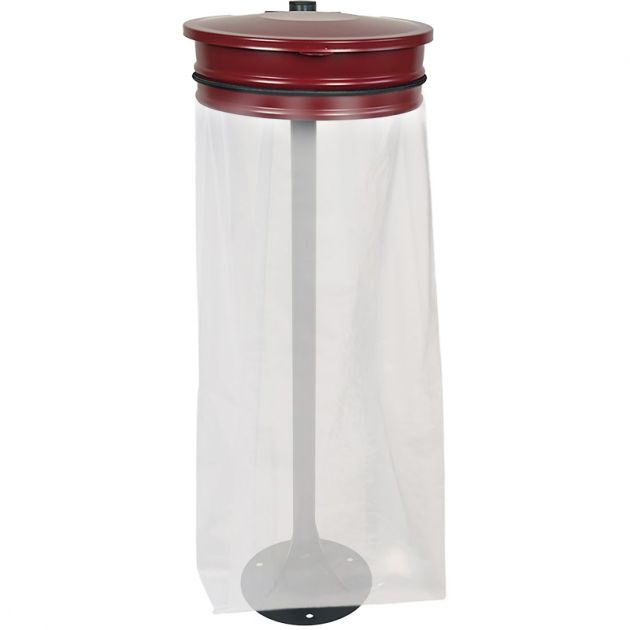 Support sac poubelle sur pied platine avec couvercle 110 L Rouge Support sac poubelle sur pied platine avec couvercle 110 L Rouge