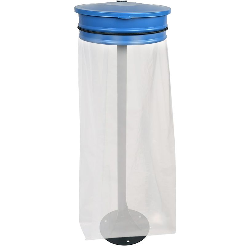 Support sac poubelle sur pied platine avec couvercle 110 L Bleu Support sac poubelle sur pied platine avec couvercle 110 L Bleu