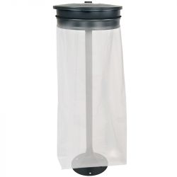Support sac poubelle sur pied platine avec couvercle 110 L Vert