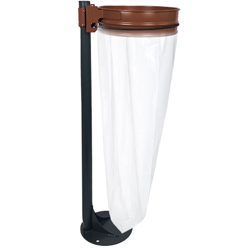 Support sac poubelle sur pied platine 110 L Marron