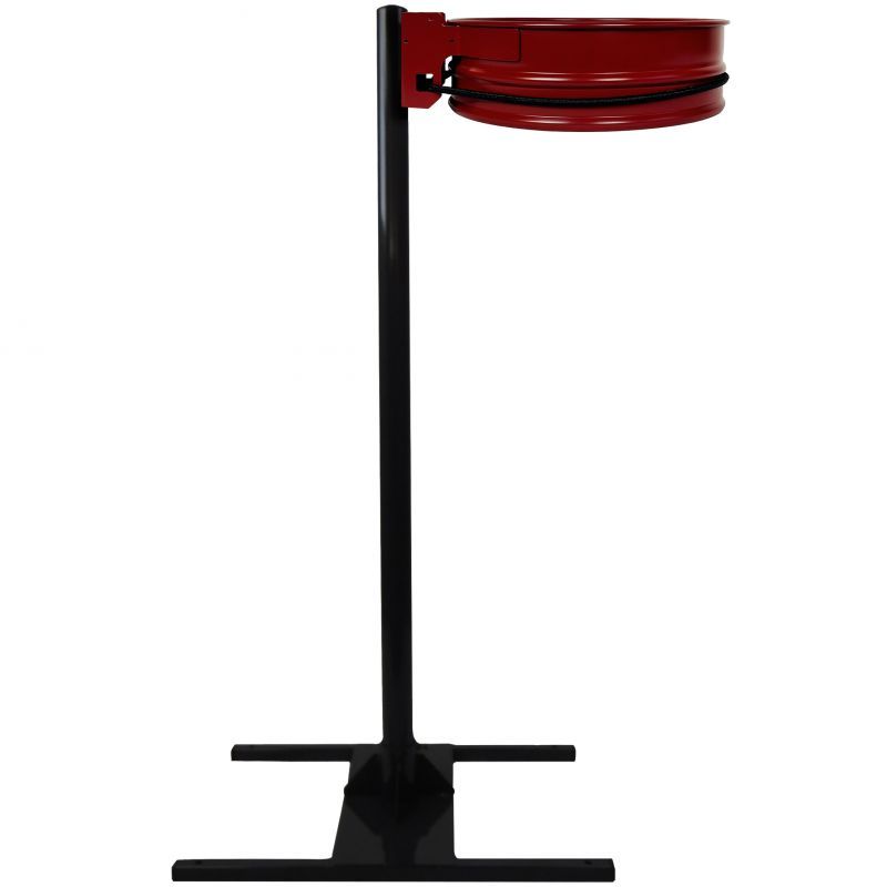 Support sac poubelle avec poteau socle en H rouge