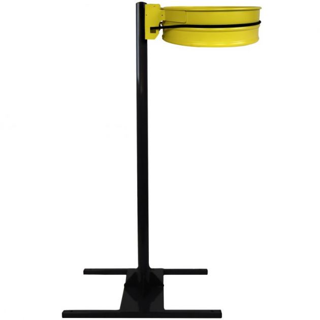 Support sac poubelle avec poteau socle en H jaune