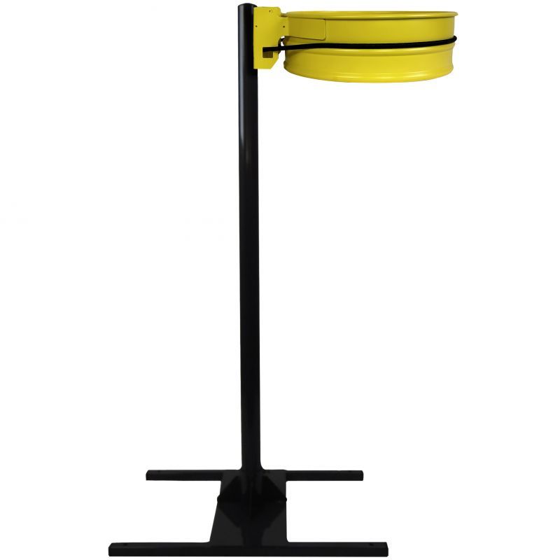 Support sac poubelle avec poteau socle en H jaune