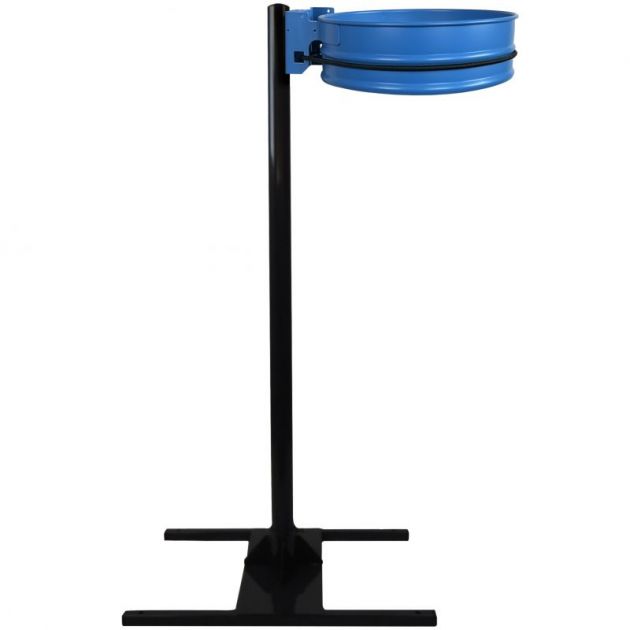 Support sac poubelle avec poteau socle en H bleu