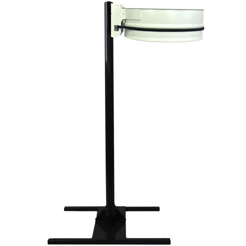 Support sac poubelle avec poteau socle en H blanc