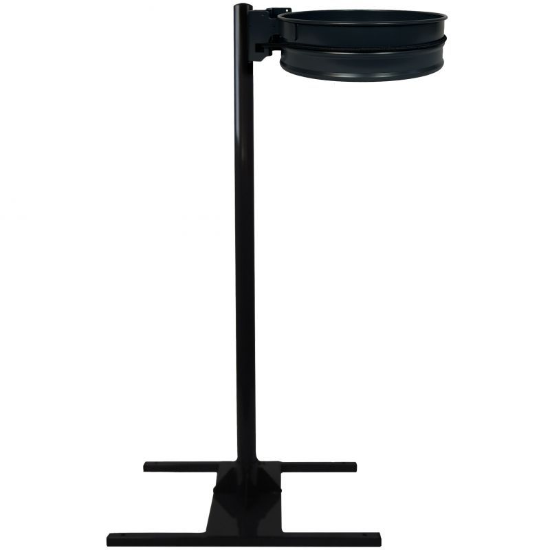 Support sac poubelle avec poteau socle en H gris