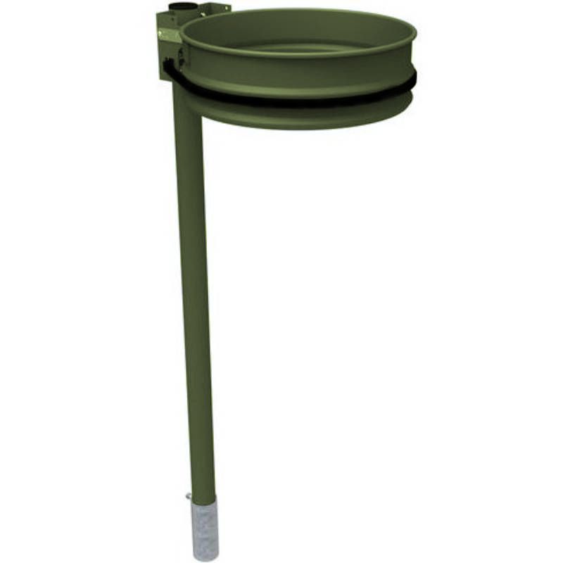Support sac poubelle monoflux sur poteau à sceller vert
