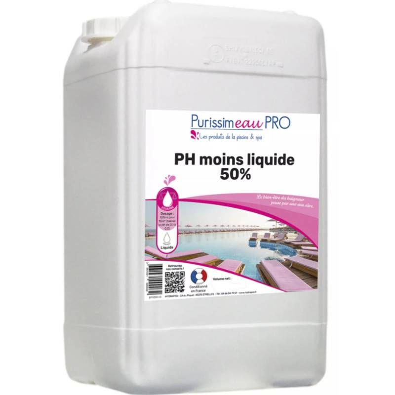 PH- moins 50% liquide 20 L Purissimeau PH- moins 50% liquide 20 L Purissimeau