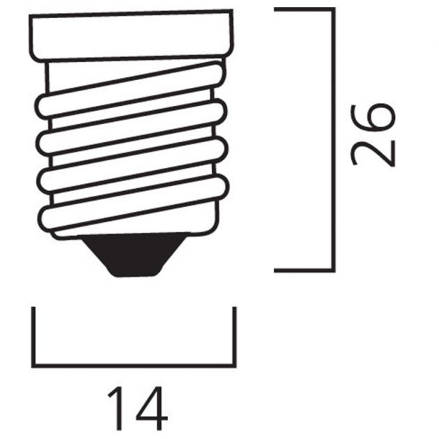 LED 5W E14 Actinique anti-éclats dimensions