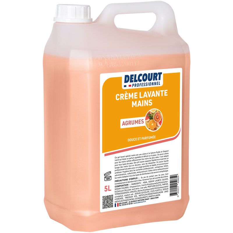 Crème lavante pour les mains parfumée -bidon 5 L Delcourt