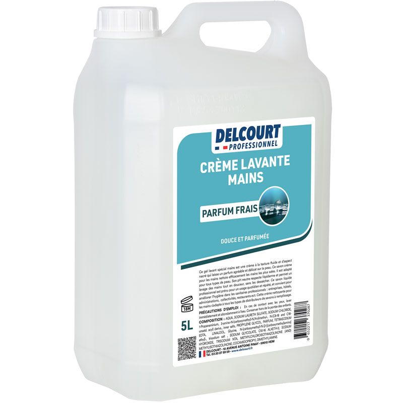 Crème lavante pour les mains parfumée -bidon 5 L Delcourt frais quart