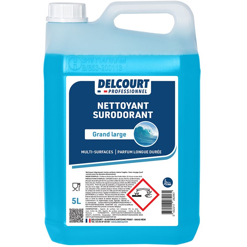 Détergent surodorant concentré multi-surfaces HACCP 5 L grand large Détergent surodorant concentré multi-surfaces HACCP 5 L grand large