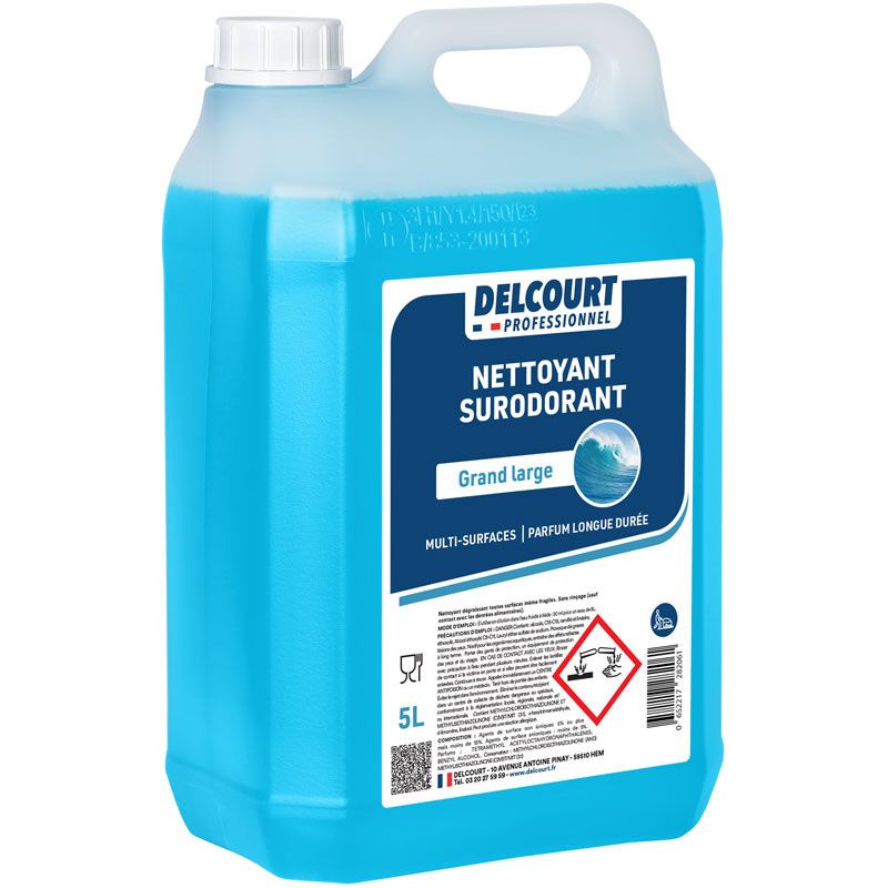 Détergent surodorant concentré multi-surfaces HACCP 5 L grand large quart Détergent surodorant concentré multi-surfaces HACCP 5 L grand large quart