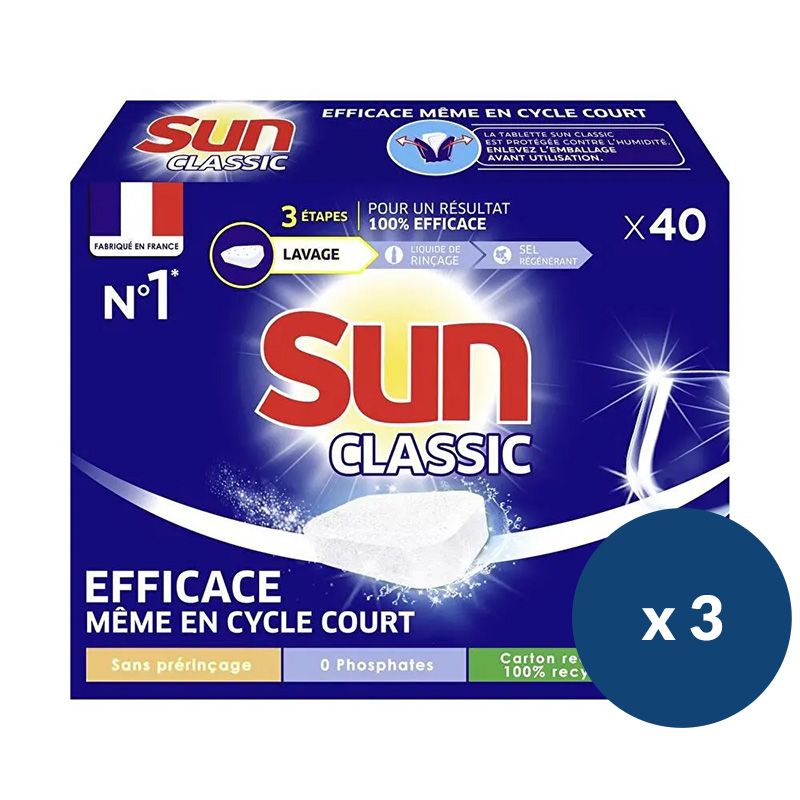 Tablette Lave-Vaisselle Classic SUN x 120 Tablette Lave-Vaisselle Classic SUN x 120