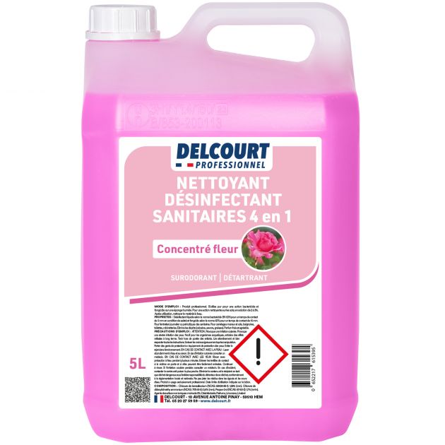 Nettoyant sanitaires concentré 4 en 1 Delcourt 5 L Nettoyant sanitaires concentré 4 en 1 Delcourt 5 L