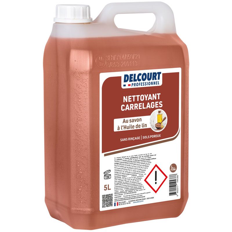 Nettoyant détergent carrelage au savon d'huile de lin bidon de 5 L Delcourt 3/4 Nettoyant détergent carrelage au savon d'huile de lin bidon de 5 L Delcourt 3/4