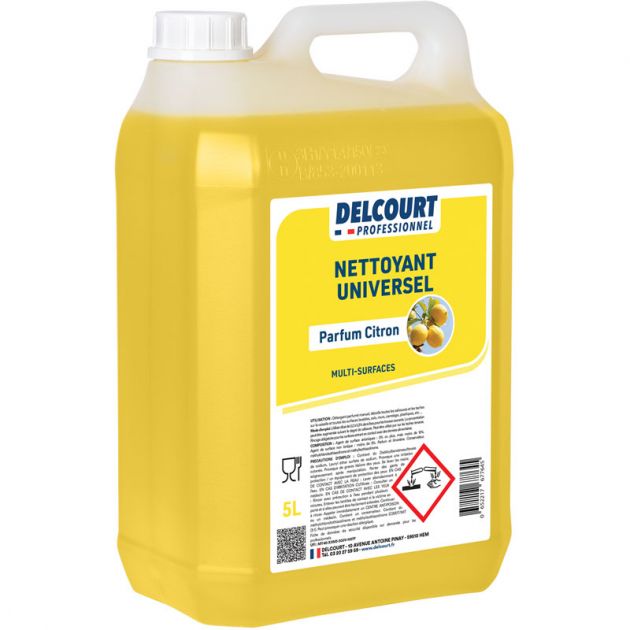 Nettoyant détergent universel concentré parfum citron HACCP 5 L 3/4 Nettoyant détergent universel concentré parfum citron HACCP 5 L 3/4