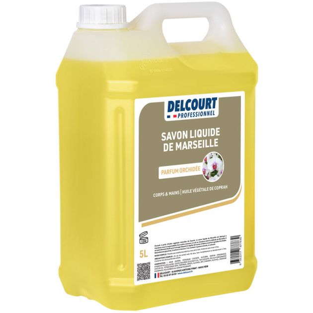 Savon de Marseille liquide bidon de 5 L Delcourt orchidée 3/4
