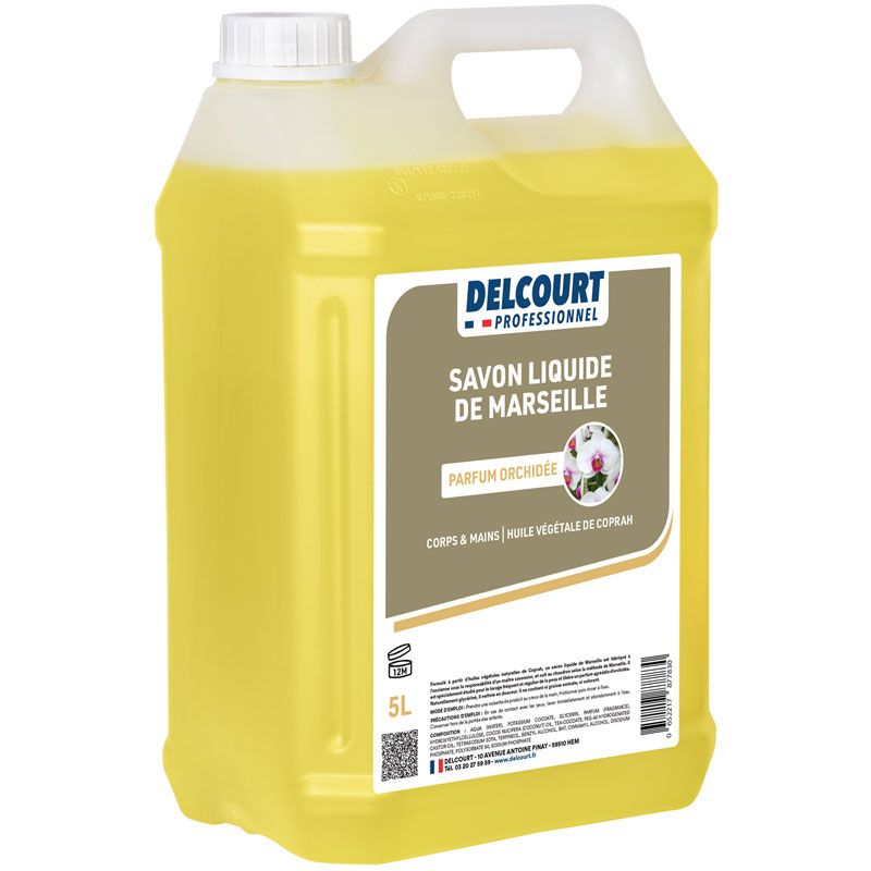Savon de Marseille liquide bidon de 5 L Delcourt orchidée 3/4