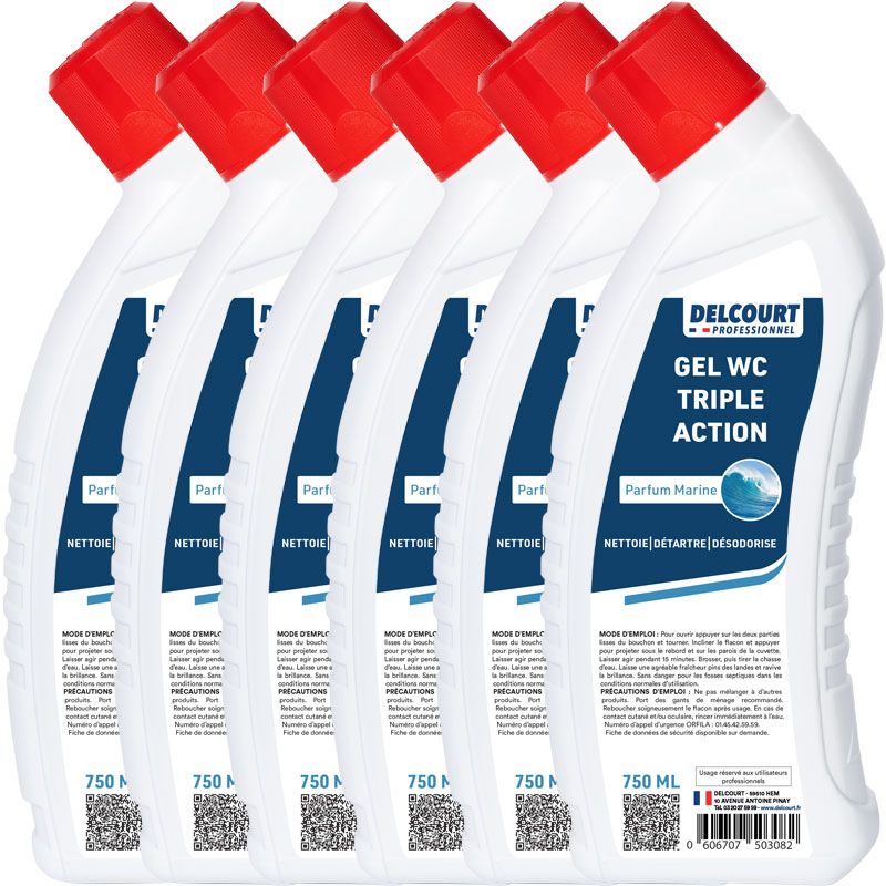 Gel WC nettoyant détartrant - lot de 6