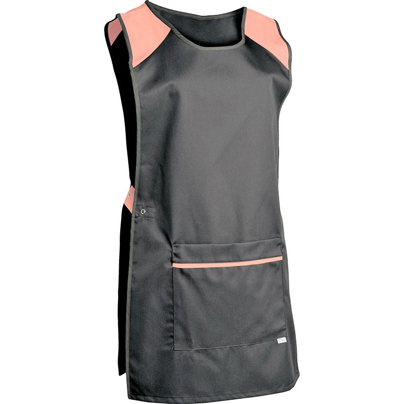 Chasuble tablier avec poche ventrale fermeture pression gris Chasuble tablier avec poche ventrale fermeture pression gris