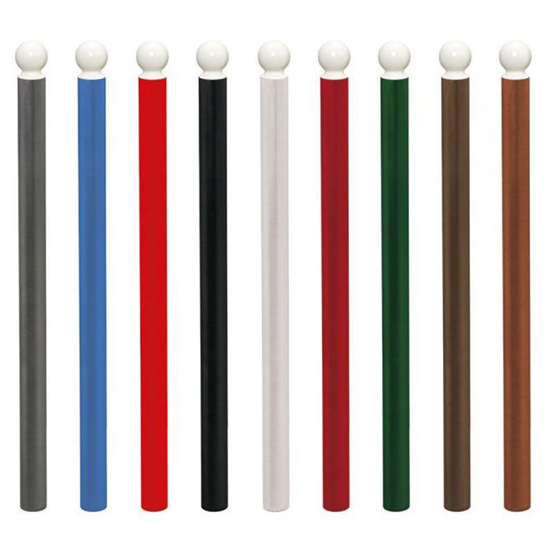 Poteau de ville PMR boule haute visibilité Ø 76 mm multicolore complet
