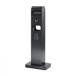 Cendrier poubelle sur pied totem gris anthracite en acier