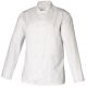 Veste de cuisine 100% coton blanc manches longues col officier