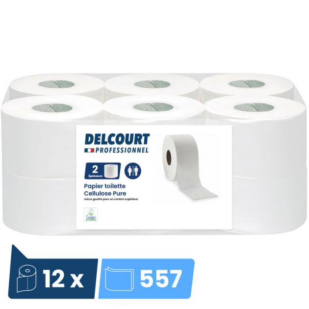 Papier toilette minirol Grand Confort 175 m Delcourt - colis de 12 bobines