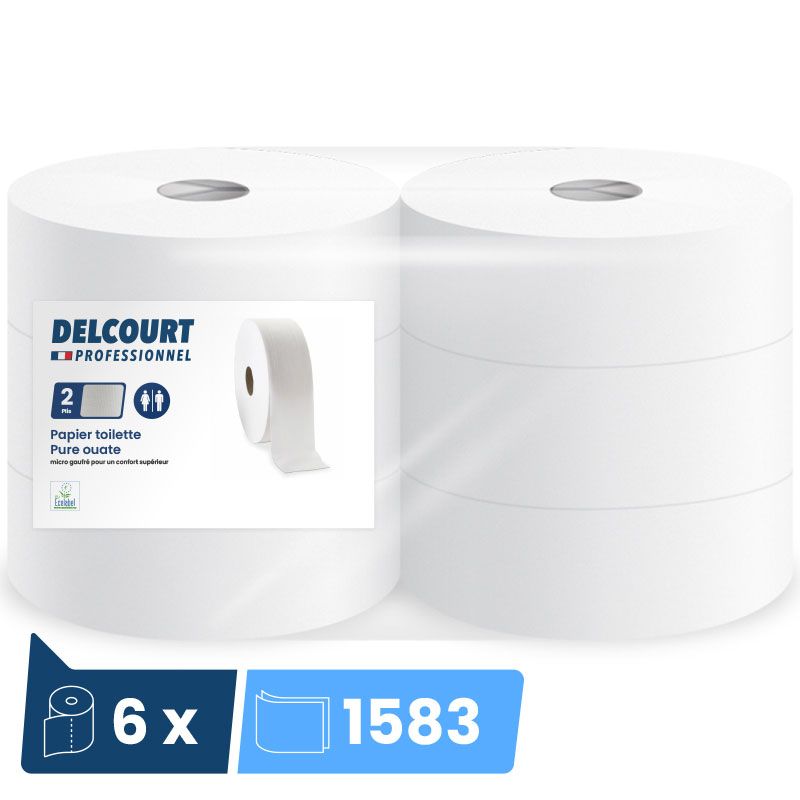 Papier toilette recyclé 2 plis 6 bobines jumbo