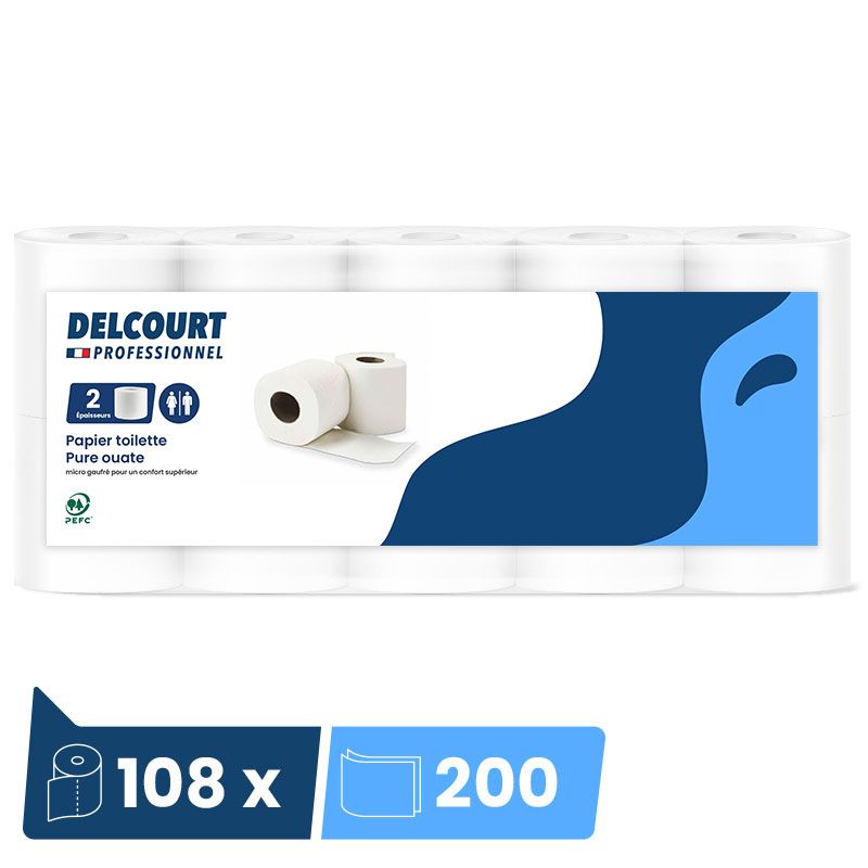 Papier toilette 2 plis blanc 108 rouleaux