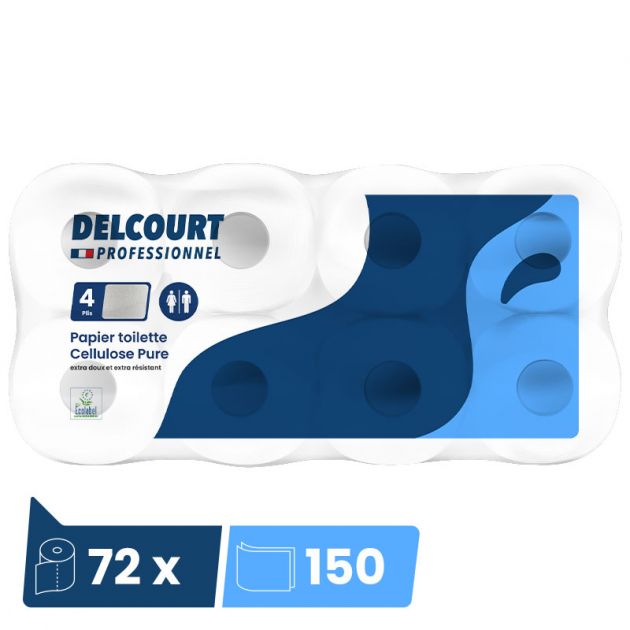 Papier toilette 4 épaisseurs blanc 72 rouleaux