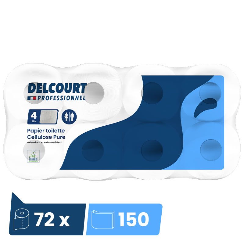 Papier toilette 4 épaisseurs blanc 72 rouleaux
