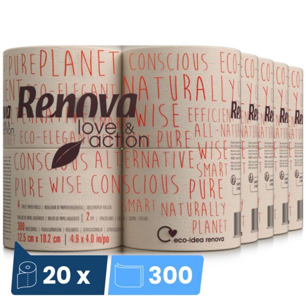 Papier toilette double épaisseur Ecolabel Love&Action - 20 rouleaux