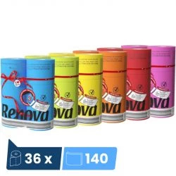 Papier toilette couleur parfumé 3 plis Red Label Maxi Renova - lot de 36 rouleaux