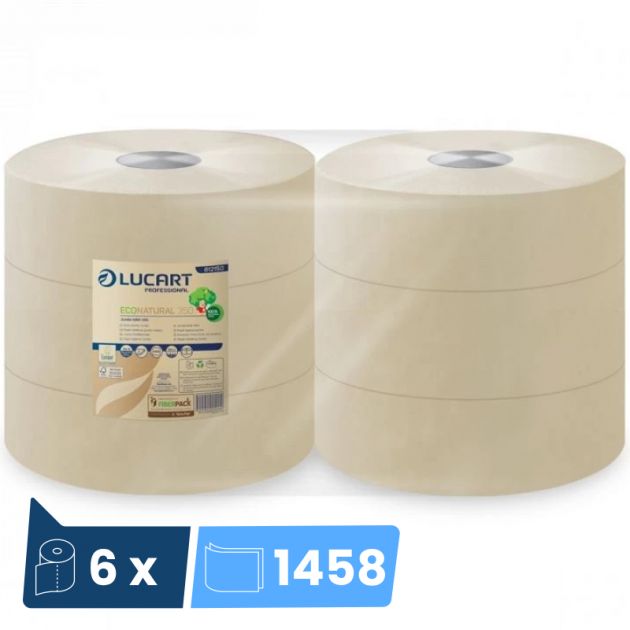 Papier toilette jumbo EcoNatural 350 m - colis de 6 bobines Papier toilette jumbo EcoNatural 350 m - colis de 6 bobines