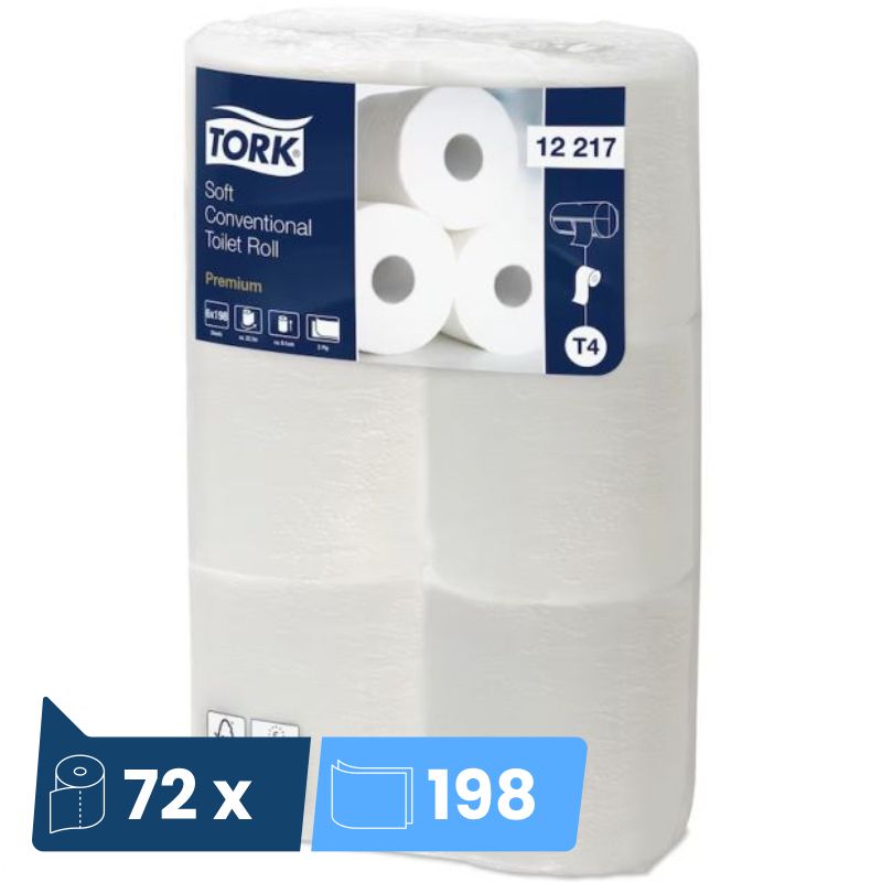 Papier toilette 2 plis Tork T4 - colis de 72 rouleaux