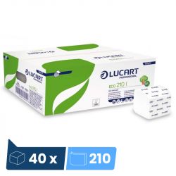 Papier toilette plié Ecolabel 2 plis Lucart - colis de 8400 feuilles