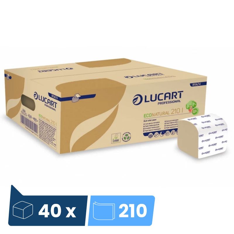 Papier toilette plié EcoNatural - colis de 8400 feuilles Papier toilette plié EcoNatural - colis de 8400 feuilles