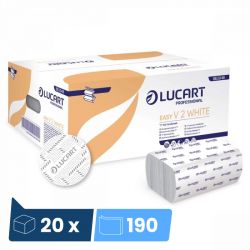 Essuie mains double épaisseur pliage en V 20 x 190 feuilles