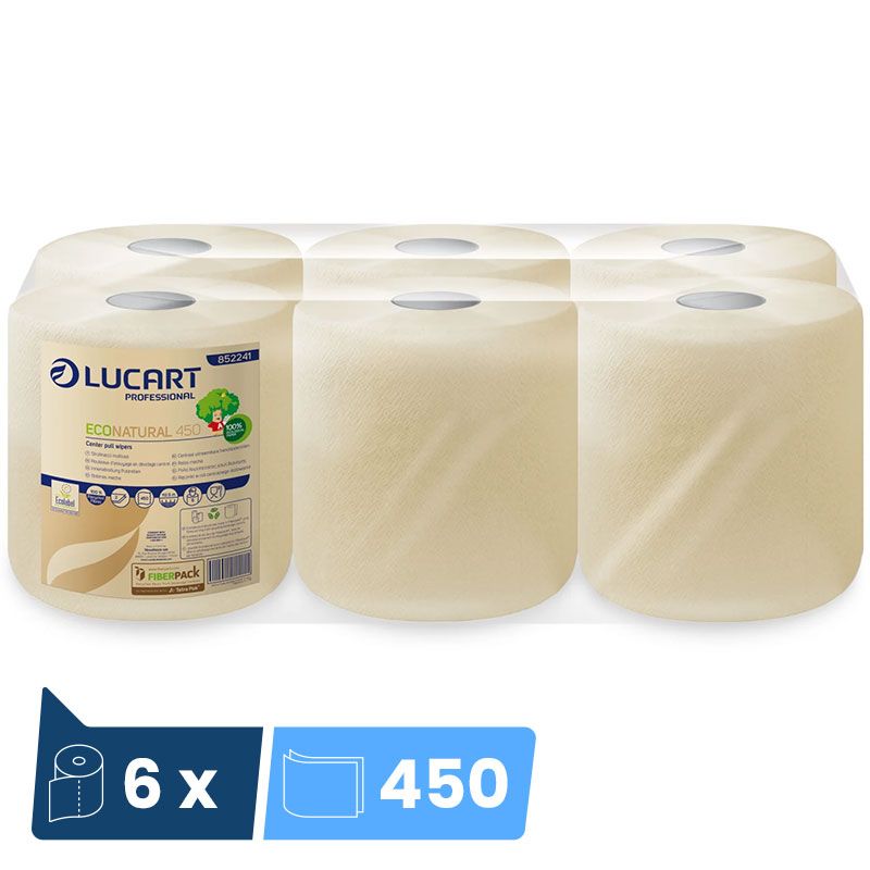 Bobine à dévidage centralEcoNatural - colis de 6 bobines de 450 feuilles