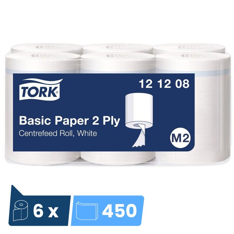 Bobine essuie main à dévidage centrale Tork M2 - colis de 6 bobines