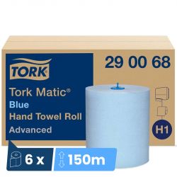 Essuie mains bleu Tork matic H1 advanced - 6 rouleaux 150 m