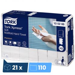 Essuie mains 2 plis Tork H2 Xpress Soft premium 21 x 110 feuilles