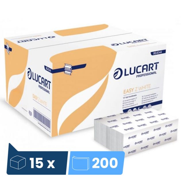 Essuie mains papier 2 plis pliage en Z 15 x 200 feuilles