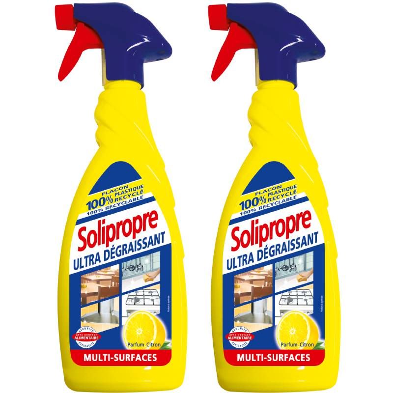 Spray ultra dégraissant parfum citron Solipropre - lot de 2 Spray ultra dégraissant parfum citron Solipropre - lot de 2