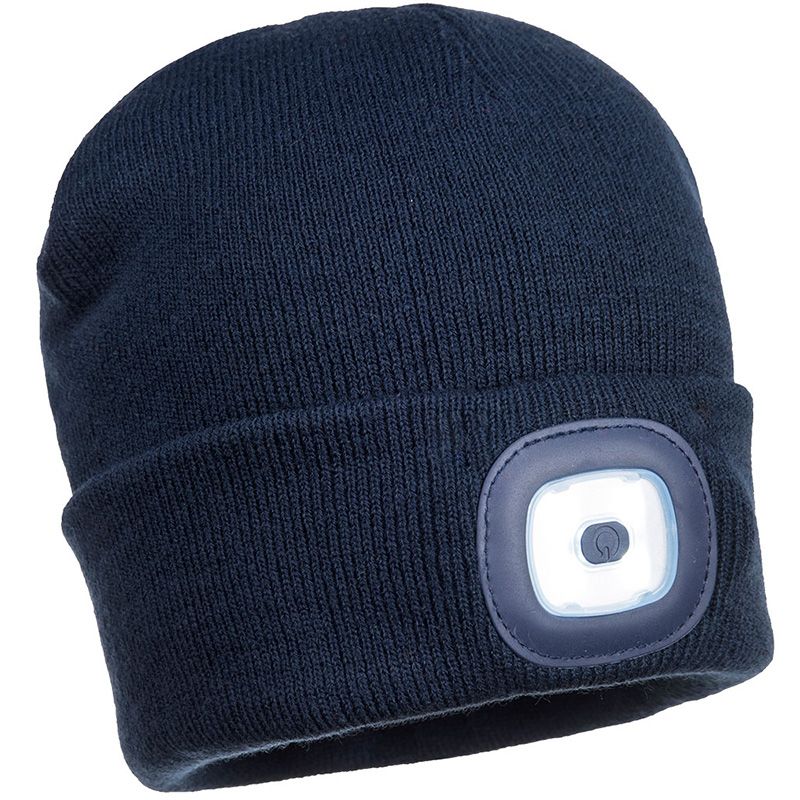 Lampe frontale LED rechargeable USB Beanie bleu lampe