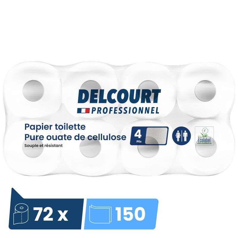 Papier toilette 4 épaisseurs blanc 72 rouleaux