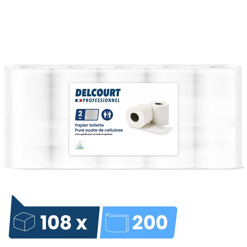 Papier toilette 2 plis blanc 108 rouleaux
