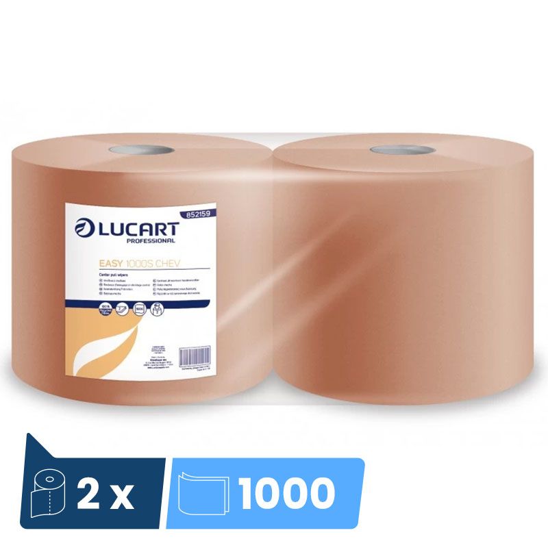 Bobine d'essuyage chamois 1000 feuilles Lucart - Colis de 2 Bobine d'essuyage chamois 1000 feuilles Lucart - Colis de 2
